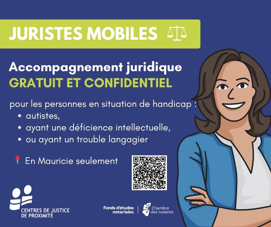 Publicité pour le service de juristes mobiles : accompagnement juridique grauit et confidentiel